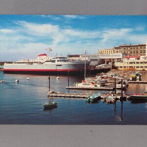 Vintage Postcard - NV Coho Ferry in Port - Wright Everytime